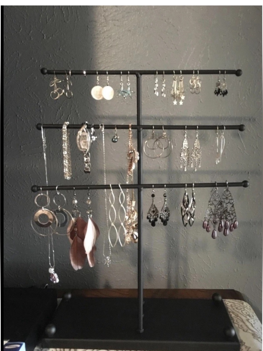 Stunning Black Metal 3-Tier Jewelry Organizer by ARAD